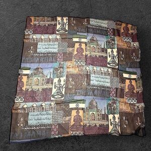 Kenneth Cole Taj Mahal Silk Square Scarf approx 19”x19”